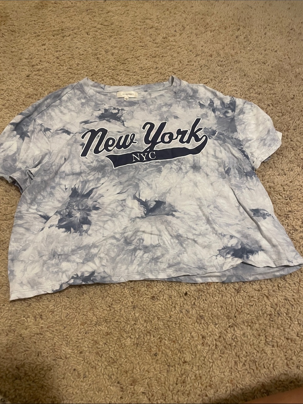 Tie-Dye New York NYC Crop Top - Blue